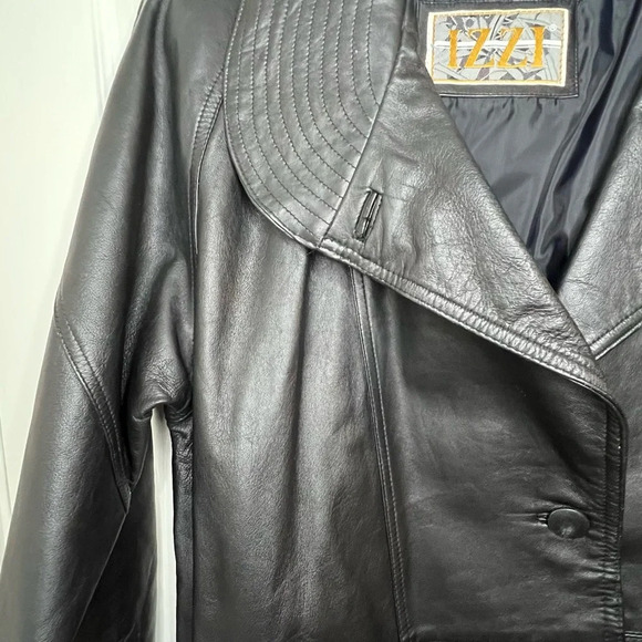 Izzi Vintage Leather Trench Coat - Picture 10 of 16